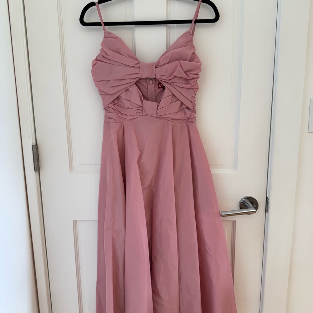 STAUD Strapless Pink Dress